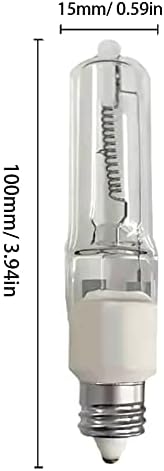 E11 T4 Mini kandelabra sijalica 250w halogena sijalica JD sijalica sa jasnim zatamnjivanjem za lustere lagani stropni Ventilatorski ormar rasvjetni privjesci svjetlosni Stolne lampe 2700K toplo bijelo Ac120v pakovanje od 4