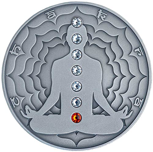 2021 DE Chakra Powercoin Muladhara 2 oz Silver Coin 2000 Francs Kamerun 2021 Antikni završetak