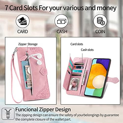 Monwutong Zipper Storage dizajn torbica za novčanik za Samsung Galaxy A03s, kožna futrola za kožu sa magnetnom