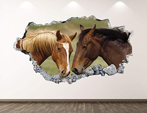 Zapadni planinski konji Zidna dekor Umjetnički dekor 3D Smašeni naljepnica za životinje Poster Dječja soba