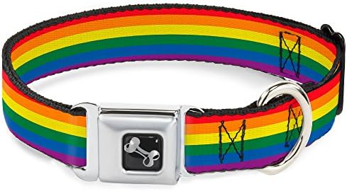 Konkl-dolje ovratnik za pse sigurnosni pojas zastava zastava za zastavu Rainbow 15 do 26 inča 1,0 inča širine,