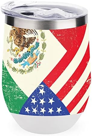 SAD i meksička zastava Šolja za kafu od nehrđajućeg čelika Tumbler sa poklopcem za putovanja za rođendanski