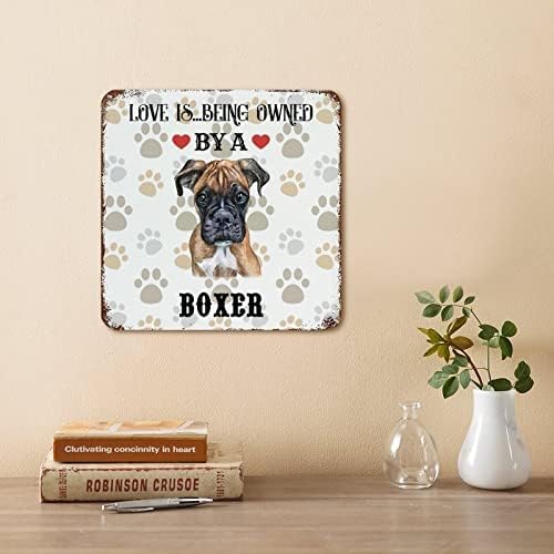 Funny pasa Metal TIN znak Plaque Love je u vlasništvu psa Antique Hanger za vješalica za pse za kućne ljubimce