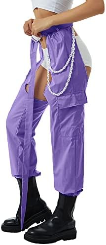 Ženske modne teretne hlače Visoki zvezni saksije rave reflektirajuće hlače blok u boji