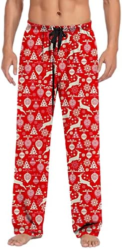 Muške božićne padžama hlače visoko struk za rezanje grafike PJS Sleep odjeća plus veličine crnka PJAMA PJ hlače
