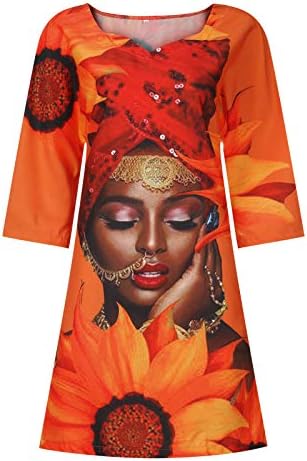 WYBAXZ Ljetna majica haljina za žene V ret Bohemian Print Egsutic Style Haljina za žene plus veličine Haljine