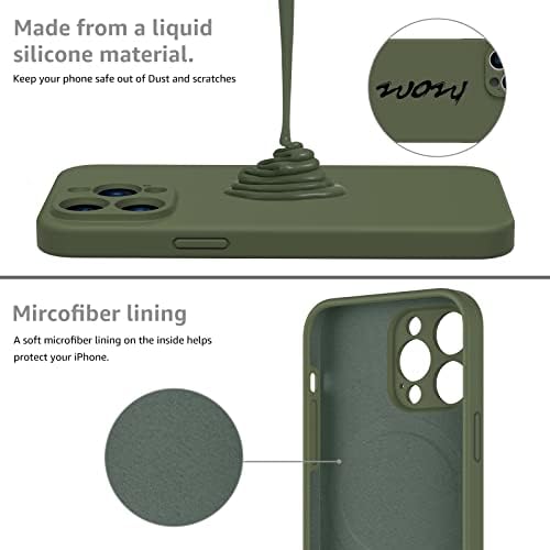 McFance silikonska magnetska futrola za iPhone 14 Pro Magsafe Case Silikonska futrola za telefon sa oblogom od mikrovlakana za iPhone 14 Pro 6,1 inčni 2022, CHIVE