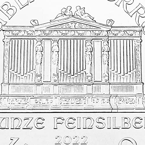 2022 1 oz Austrian Silver Beč Filharmonic Coin 1,50 eura sjajan je necrnuo sa potvrdom o autentičnosti 1,5