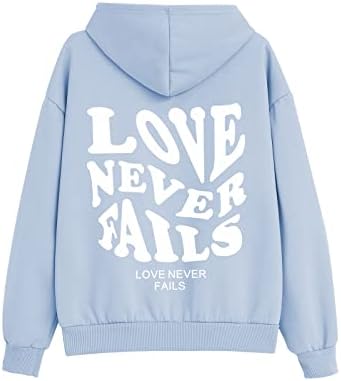 Mejotaus Love Nikad ne uspijeva prevelike sa hoodie za žene za žensko pismo Ispiši pamučnu jaknu pad toplotne