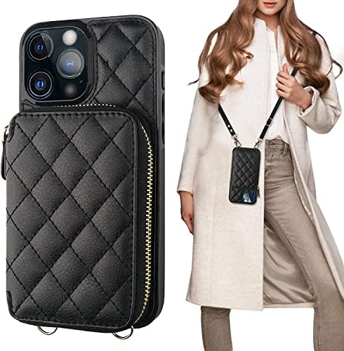 Royals & Co. Crossbody torbica za novčanik za iPhone 13 Pro, RFID blokirajuća kožna torbica sa držačem za