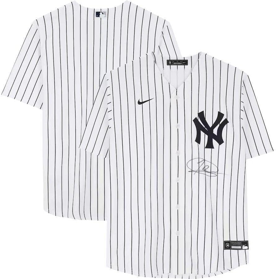 Jasson Dominguez New York Yankees potpisao je bijeli Nike replici za fanatiku - autogramirani MLB dresovi