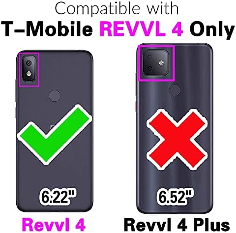Asuwish kompatibilan sa T-Mobile Revvl 4 futrolom za novčanik i kaljenim staklom zaštitnik ekrana držač