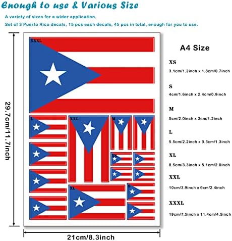 QQSD Portoriko naljepnica zastava Puerto Rican naljepnica u više veličina