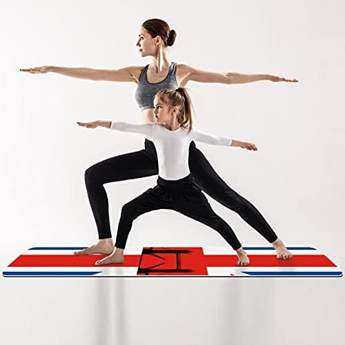6mm Extra Thick Yoga Mat, britanska zastava sa London Cityscape Print Eco-Friendly TPE Exercise Mats Pilates