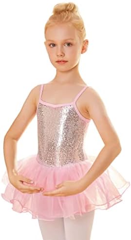 Aršinerske djevojke Camisole Ballet Leotards Sparkly Dance Haljina sa Tutu Skirted Sequin Ballerina kostim