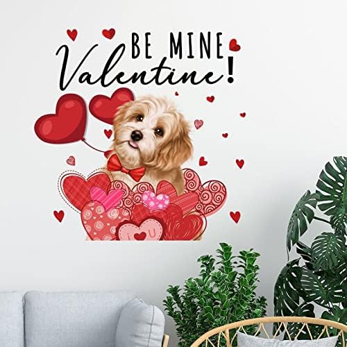 Budite mini valentinski psi Zidna art zaljubljena zaljubljene kućne ljubimce Pink crveni srčani vrtić uklonjivi