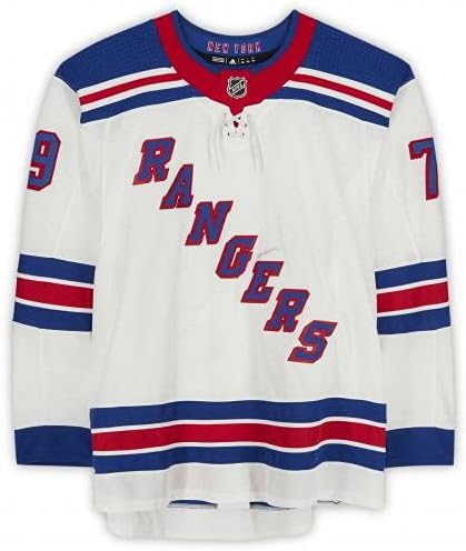 K'Andre Miller New York Rangers Rabljeni 79 Bijeli set 3 dres nošen tokom igara igranih između 9. aprila