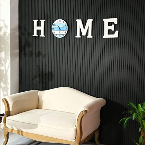 Rustikalni kućni znak sa zidnim satovima - Drvena slova za zidni dekor - drveni zidni sat Tihi bez otkucaja