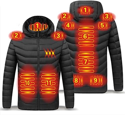 Grijana jakna sa 3 nivoa grijanja, 11 zona grijanja, zimska vanjska mekana školjka električna kaputa sa