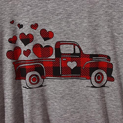 Gliglittr Ženska košulja za Valentinovo Love Heart Crewneck Dukserska majica Majica Haljina dugih rukava pulover vrhove