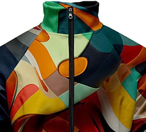 Vezad Store Muški 3D ispisani kaput patentni patentni patentni rukav bejzbol uniformni jakni pulover