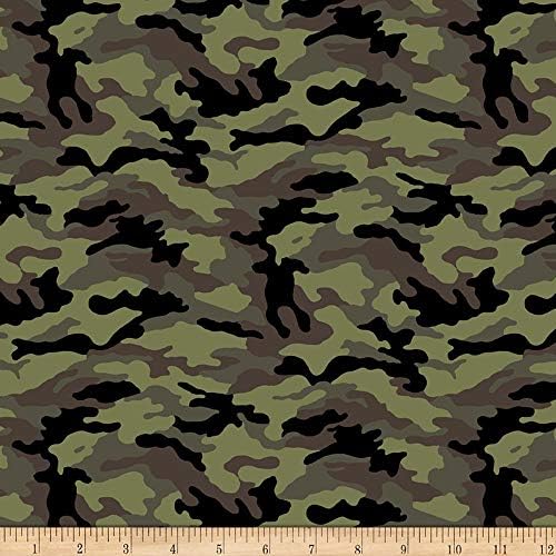 David Textiles Camouflage black / Olive Fabric Fabric by the Yard