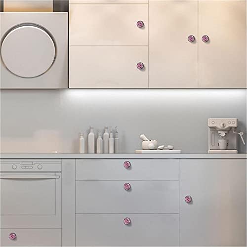 12 komada Psi roze uzorak staklene dugmad za Komode, 1,37 x 1,10 u okruglom kuhinjskom ormariću vuče za