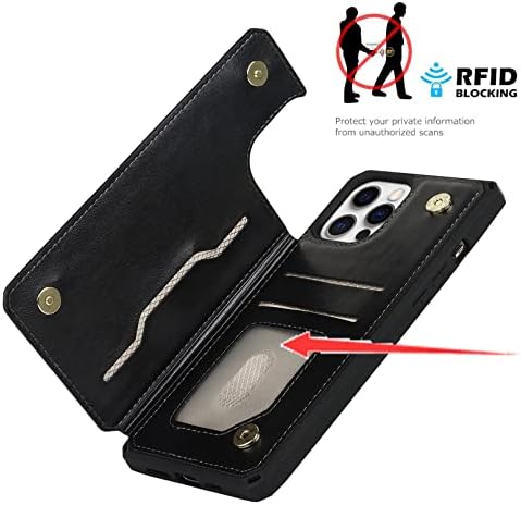 Jaorty iPhone 12 Pro Max torbica za novčanik sa RFID držačem za blokiranje kartica, premium PU kožna dvostruka