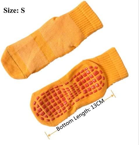 Leeshow 4pairs neklizajuće Trampolinske čarape za djecu, anti Skid Gripy podne čarape za vježbe, teretanu, jogu i Pilates