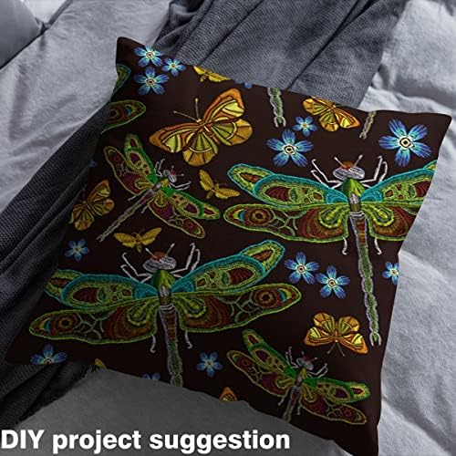 Dragonfly tkanina pored dvorišta, tkanina za presvlake cvjetnih leptira, vezena dekorativna tkanina za životinje