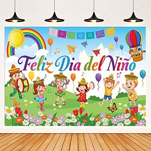 Pozadina zastave Dia Del Niño Feliz Dia Del Niño pozadina za Dan djeteta u Meksiku dekoracija dječje zabave