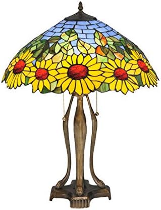 Stolna Lampa Za Vitraž U Stilu Divljeg Suncokreta Tiffany