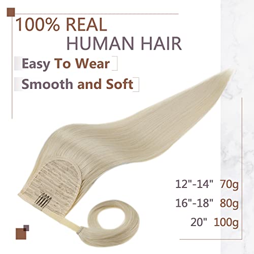 Kupujte zajedno uštedite više: 60 platinasto plava ekstenzija repa ljudska kosa 14 inča 70 g i kopča u