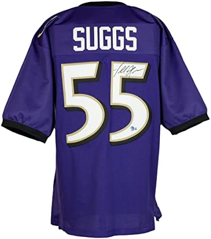 Terrell Suggs potpisao je po mjeri Purple Fudbal Jersey Bas