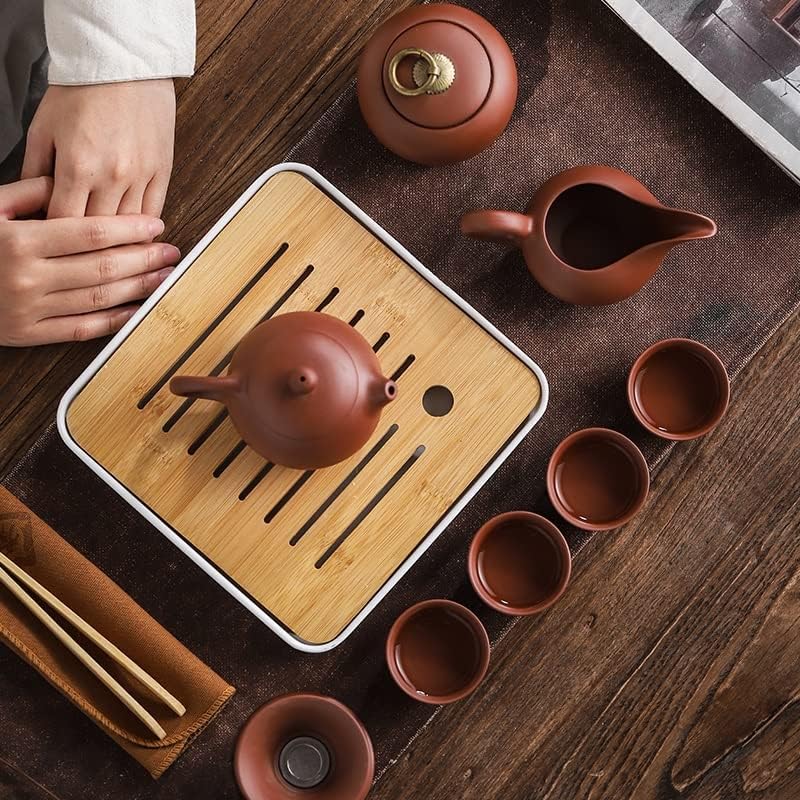 DHDM čaj set ljubičasta glina prijenosni čajnik na otvorenom na otvorenom gaiwan čaše ceremonije teacup