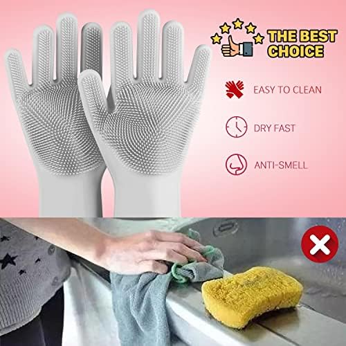ABYANK silikonske rukavice za pranje posuđa, rukavice za čišćenje za višekratnu upotrebu, silikonske rukavice