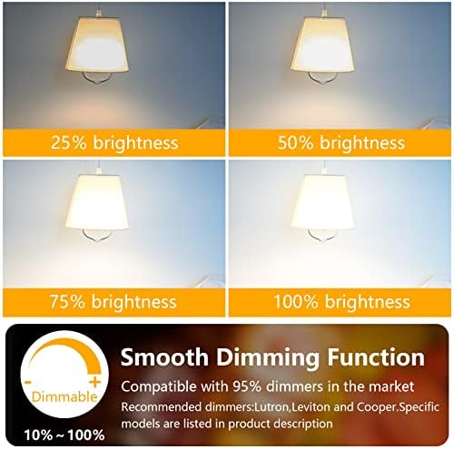 Voosei Daylight sijalice 4000K LED E26 60W Zatamnjive, 6W ekvivalentno 60W Edison visoke svjetline ST58