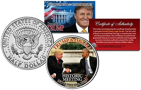 Istorijski sastanak Donalda Trumpa i Baracka Obame na Bijelici JFK Polu dolara datiran