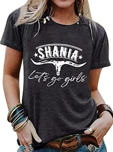 Retro Zapadni Bik Lobanja Krava Sakrij Izbijeljena Košulja Žene Country Music Shirt Slatka Goveda Lobanja