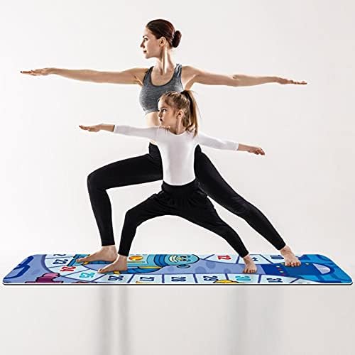 Debela neklizajuća Vježba & amp; fitnes 1/4 prostirka za jogu sa stolom za igru Blue Print za Yoga Pilates