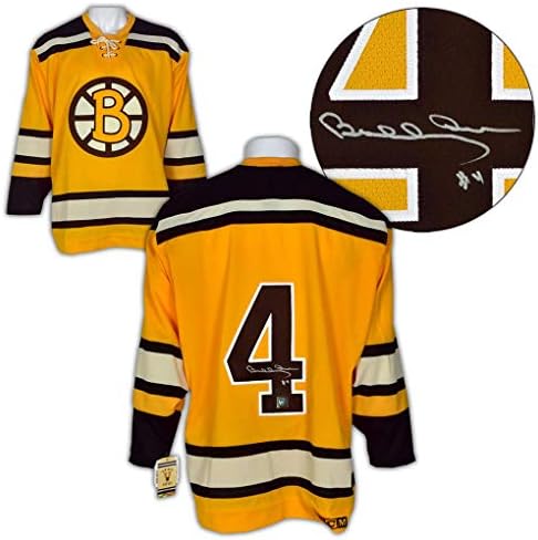 Bobby Orr Boston Bruins potpisao je žuti rookie vintage ccm dres - autogramirani NHL dresovi