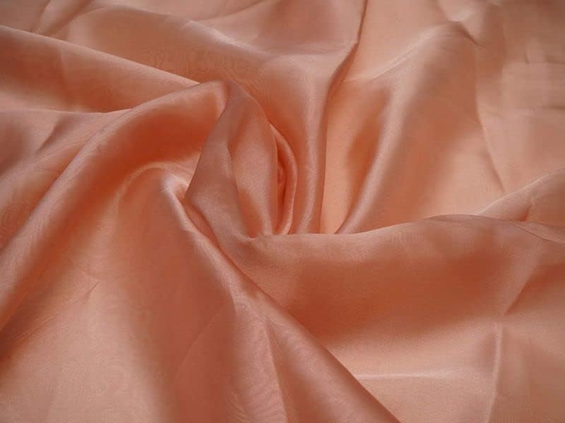 Dizajn korpa Dusty Peach Plain viskoza Uppada svilena tkanina paket od 10 metara širine 43 inča - 109 cm