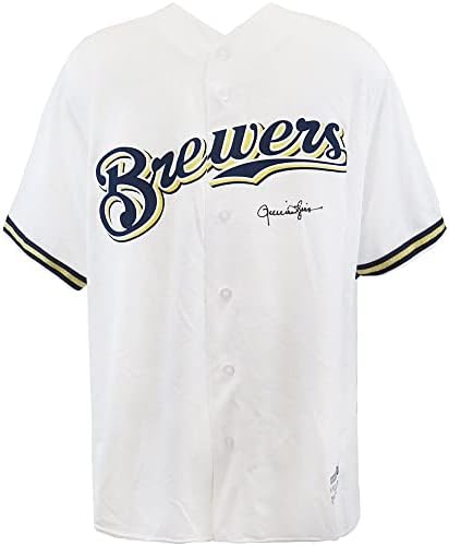 Rollie Fingers potpisao je Milwaukee Brewers bijeli majestic replika bejzbol dresova - autogramirani MLB