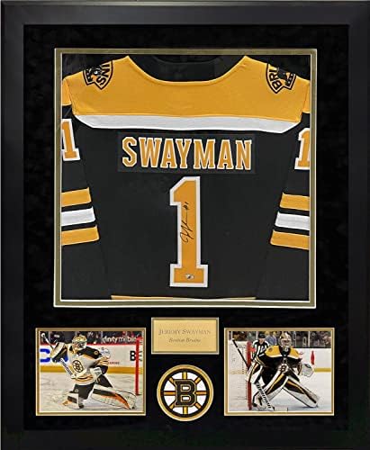 Jeremy Swayman Autograph Jersey 32 × 40 - autogramirani NHL dresovi