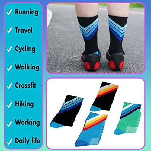 GuaziV biciklističke čarape za muškarce & amp; žene，šarene kompresijske čarape za planinarenje čarape za