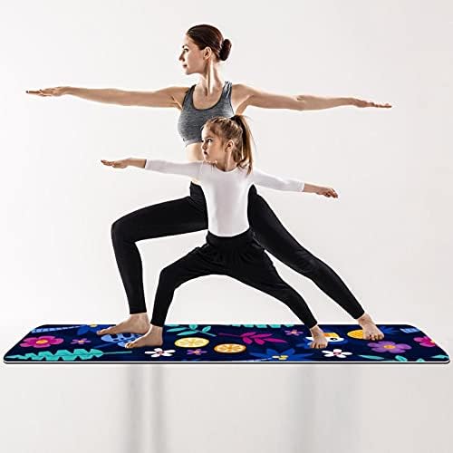 Siebzeh Tropski cvijet Ostavlja uzorak Premium debeli Yoga Mat Eco Friendly Rubber Health & amp; fitnes