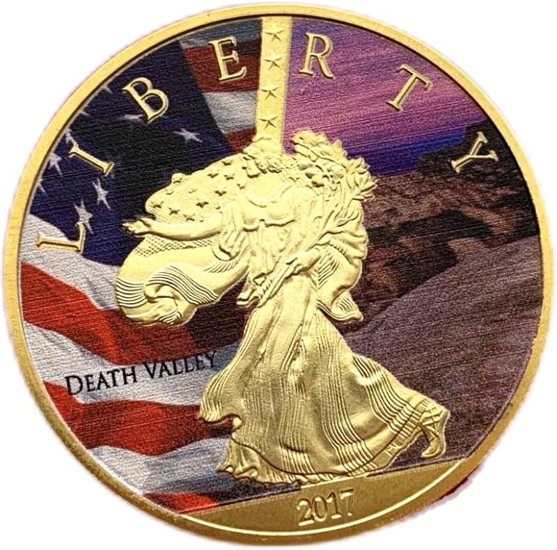 Američka kip slobode oslikana zlatnim pozlaćenim sabirnim sabirnicom za Craft Gold Coin COMEMORATIVE novčić