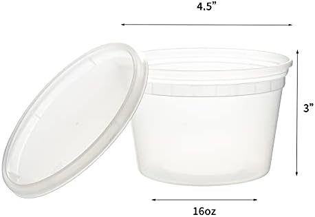 [48Set-16oz.] Plastični kontejneri za skladištenje hrane sa plastičnim poklopcima, jednokratni togo kontejneri