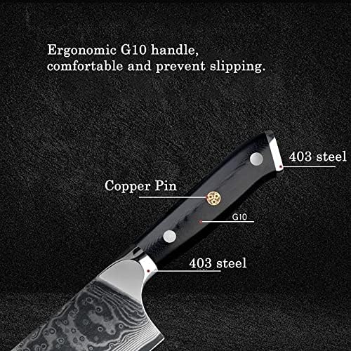 Set noža, 6kom kuhinjski noževi Set Damask Steel Blade japanski nož Chef Utility Fruit Secking meso Cleaver G10 Handle kuhinjski nož Set by ZZYY