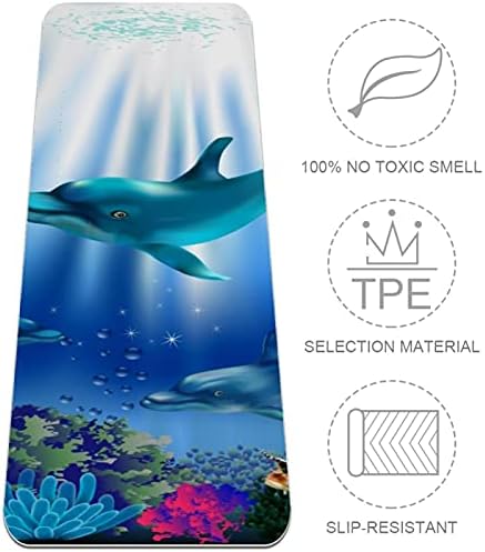 Siebzeh Underwater World Dolphins Premium Thick Yoga Mat Eco Friendly Rubber Health & amp; fitnes Non Slip